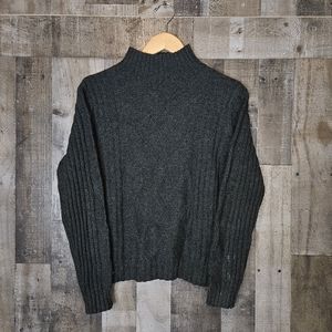 Pendleton Petite Mock Turtle Neck Forest Green Long Sleeve Knit Merino Cashmere